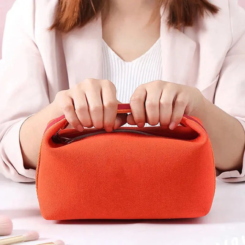 Trousse toilette toile jaune – Design compact – Rangement maquillage TroussesToilette