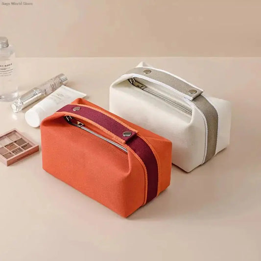 Trousse toilette toile jaune – Design compact – Rangement maquillage TroussesToilette