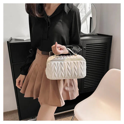 PU Makeup Brush Storage Multifunctional Cosmetic Organizer Bag Large Capacity Lightweight with Zipper Portable for Holiday Gifts TroussesToilette