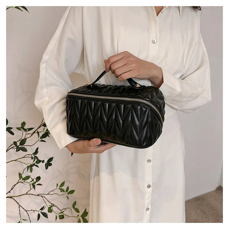 PU Makeup Brush Storage Multifunctional Cosmetic Organizer Bag Large Capacity Lightweight with Zipper Portable for Holiday Gifts TroussesToilette