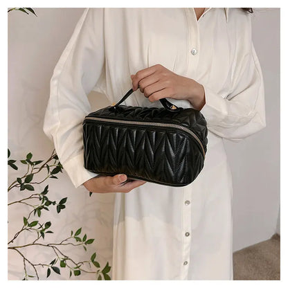 PU Makeup Brush Storage Multifunctional Cosmetic Organizer Bag Large Capacity Lightweight with Zipper Portable for Holiday Gifts TroussesToilette