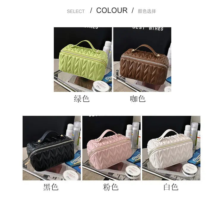 PU Makeup Brush Storage Multifunctional Cosmetic Organizer Bag Large Capacity Lightweight with Zipper Portable for Holiday Gifts TroussesToilette