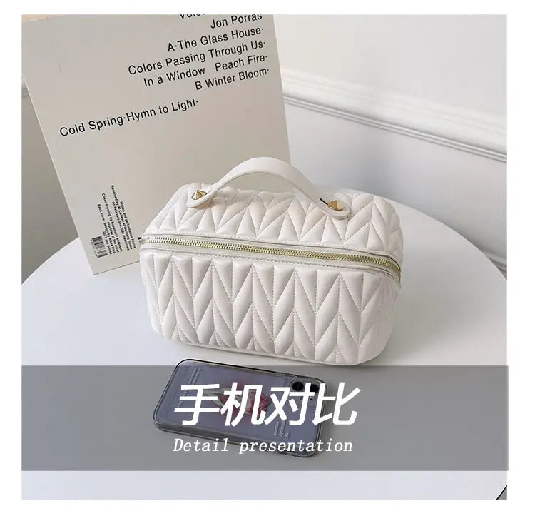 PU Makeup Brush Storage Multifunctional Cosmetic Organizer Bag Large Capacity Lightweight with Zipper Portable for Holiday Gifts TroussesToilette