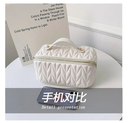 PU Makeup Brush Storage Multifunctional Cosmetic Organizer Bag Large Capacity Lightweight with Zipper Portable for Holiday Gifts TroussesToilette