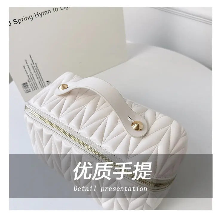 PU Makeup Brush Storage Multifunctional Cosmetic Organizer Bag Large Capacity Lightweight with Zipper Portable for Holiday Gifts TroussesToilette