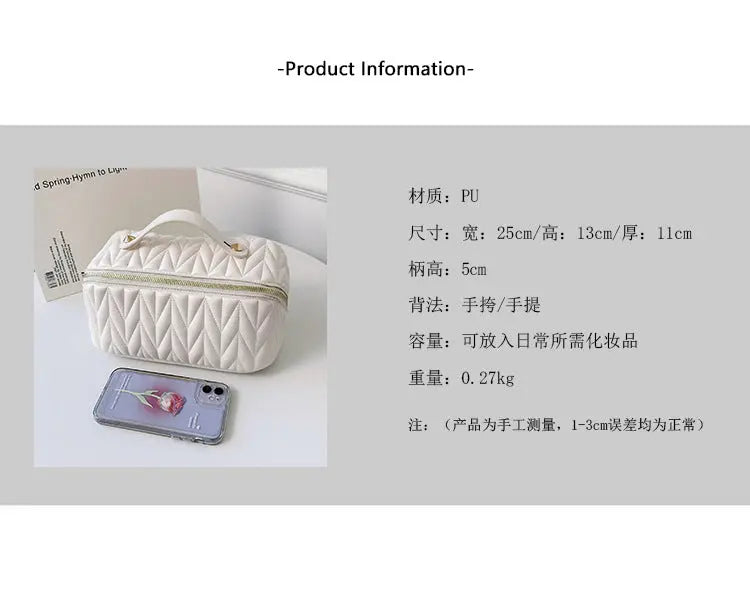 PU Makeup Brush Storage Multifunctional Cosmetic Organizer Bag Large Capacity Lightweight with Zipper Portable for Holiday Gifts TroussesToilette