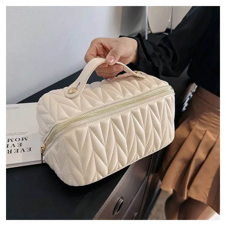 PU Makeup Brush Storage Multifunctional Cosmetic Organizer Bag Large Capacity Lightweight with Zipper Portable for Holiday Gifts TroussesToilette