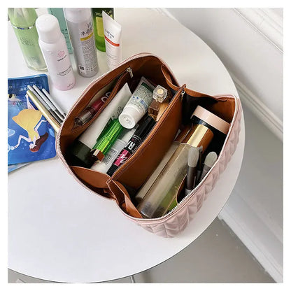 PU Makeup Brush Storage Multifunctional Cosmetic Organizer Bag Large Capacity Lightweight with Zipper Portable for Holiday Gifts TroussesToilette