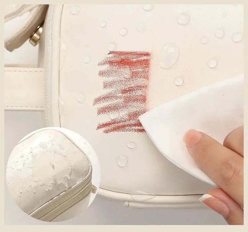 Multifunctional Makeup Bag For Women PU Leather Large Capacity Portable Double Zipper Travel Makeup Brush Toiletries Storage Bag TroussesToilette