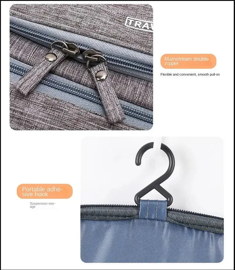 Trousse toilette femme grise suspendue – Étanche voyage TroussesToilette