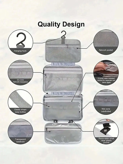 1pc Multi-Functional Foldable Dry And Wet Separation Toiletry Bag Storage Bag Cosmetic Bag Suitable For Women And Girls Travel TroussesToilette