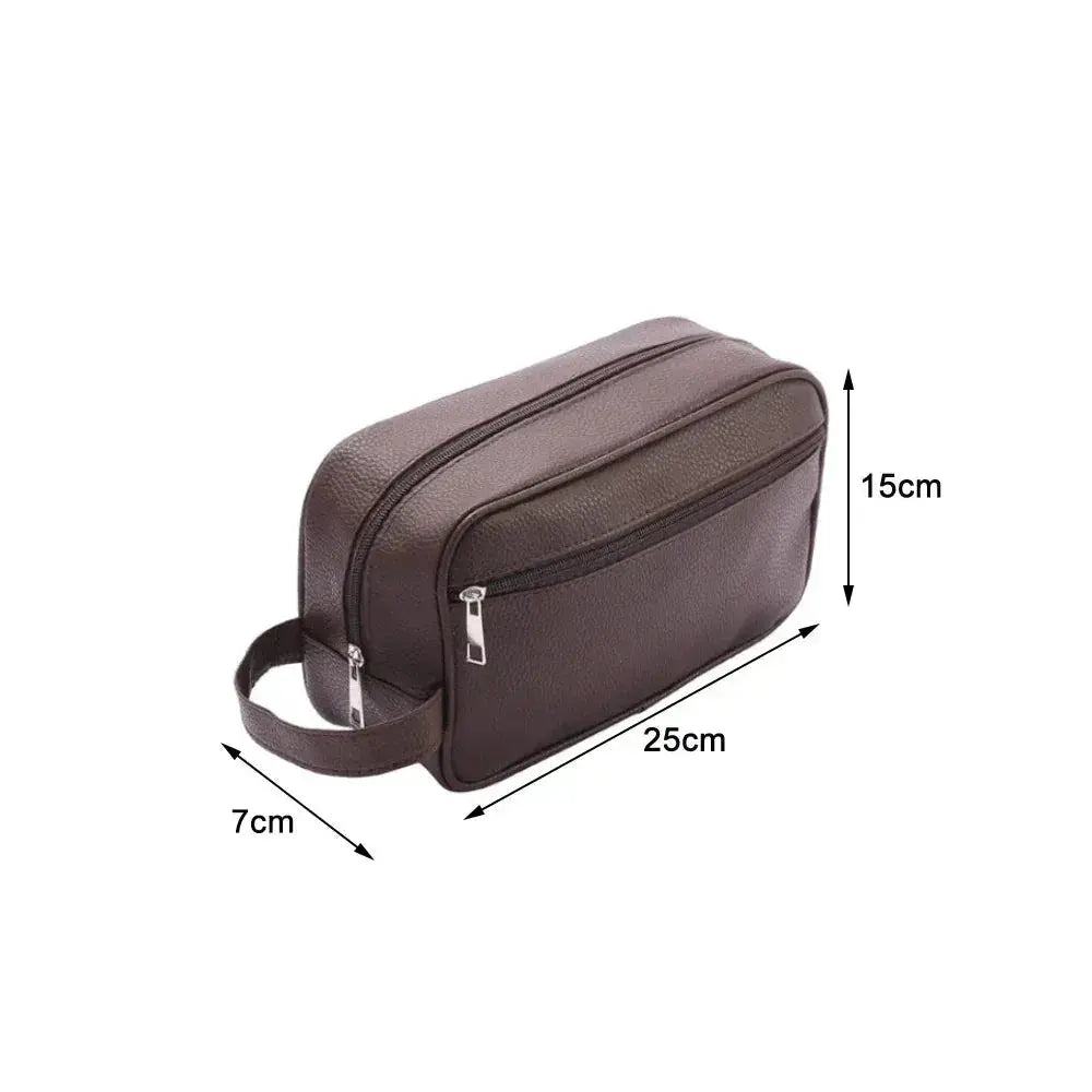 Trousse toilette homme marron – effet cuir, étanche, légère, voyage TroussesToilette