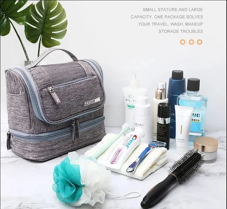 Trousse toilette femme grise suspendue – Étanche voyage TroussesToilette