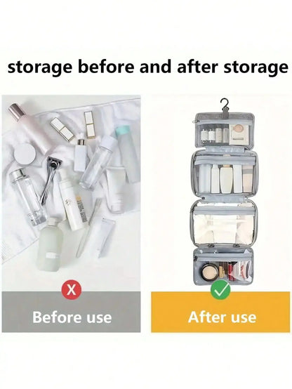 1pc Multi-Functional Foldable Dry And Wet Separation Toiletry Bag Storage Bag Cosmetic Bag Suitable For Women And Girls Travel TroussesToilette