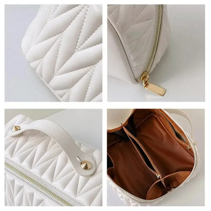 PU Makeup Brush Storage Multifunctional Cosmetic Organizer Bag Large Capacity Lightweight with Zipper Portable for Holiday Gifts TroussesToilette