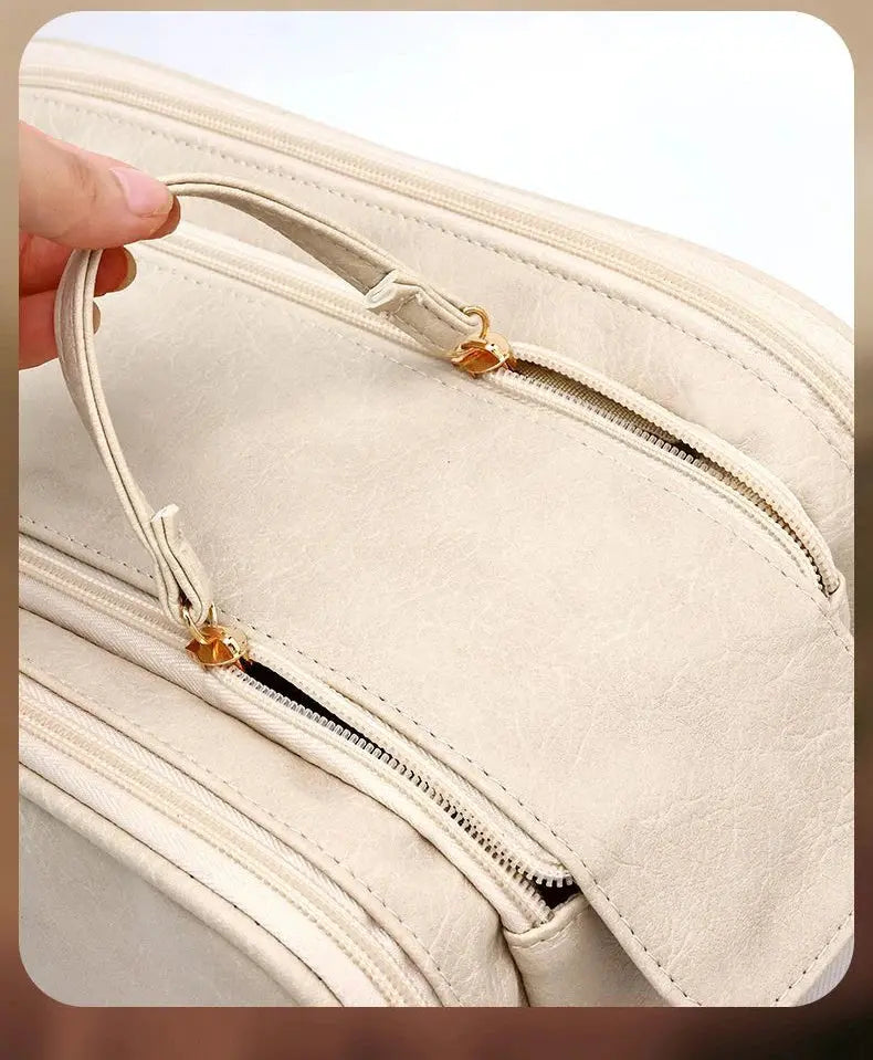 Multifunctional Makeup Bag For Women PU Leather Large Capacity Portable Double Zipper Travel Makeup Brush Toiletries Storage Bag TroussesToilette
