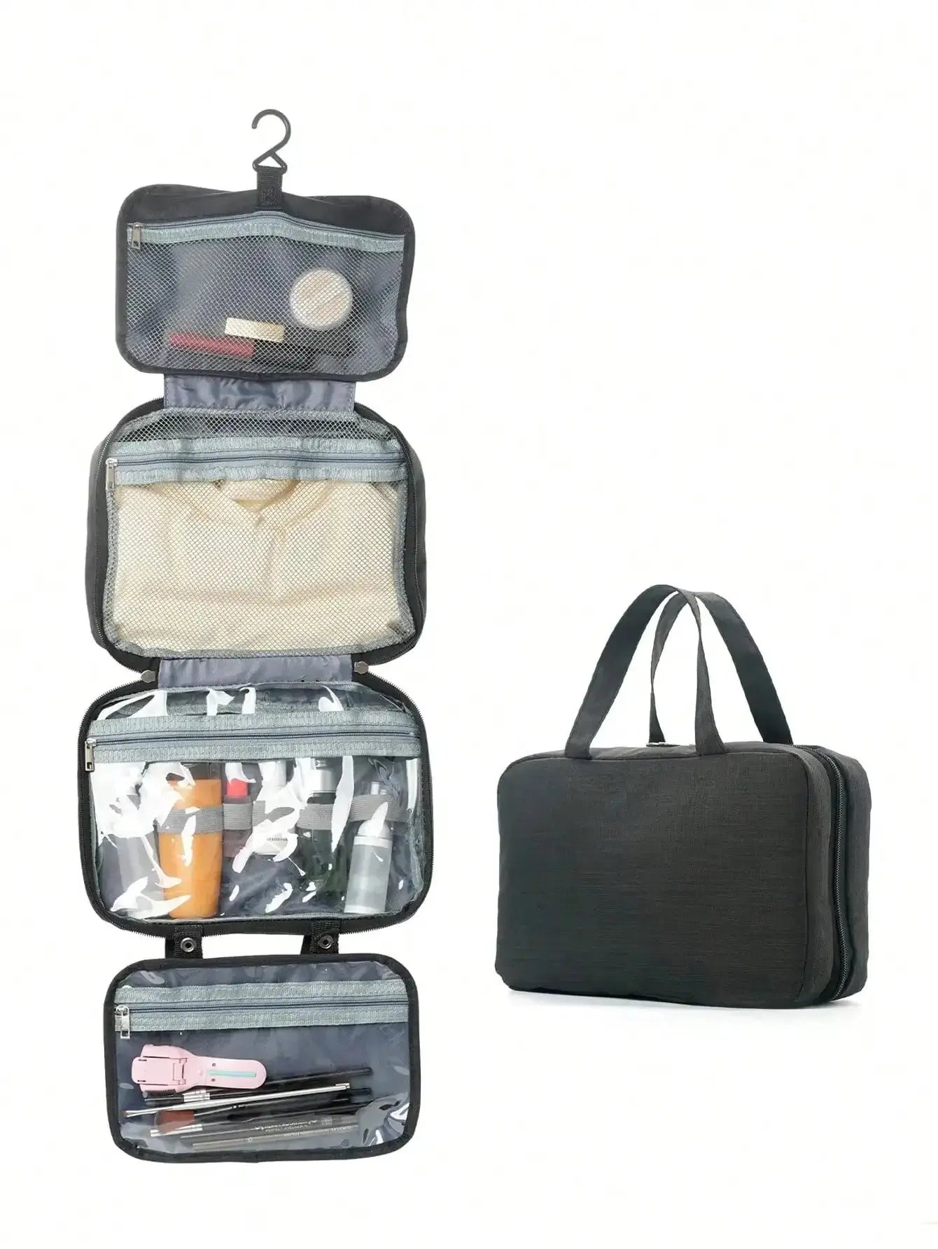 1pc Multi-Functional Foldable Dry And Wet Separation Toiletry Bag Storage Bag Cosmetic Bag Suitable For Women And Girls Travel TroussesToilette