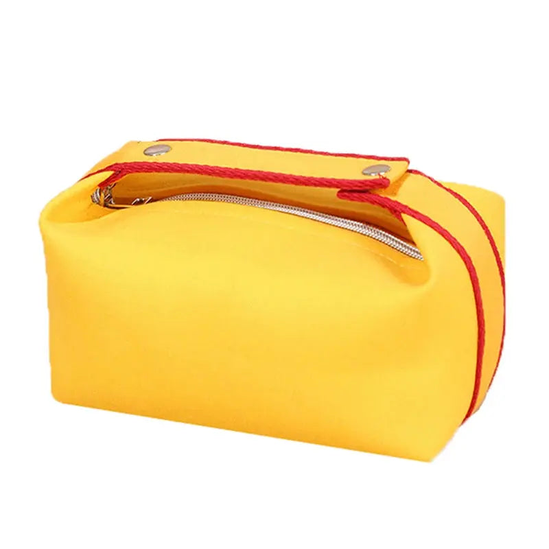 Trousse toilette toile jaune – Design compact – Rangement maquillage TroussesToilette