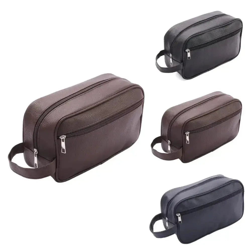 Trousse toilette homme marron – effet cuir, étanche, légère, voyage TroussesToilette