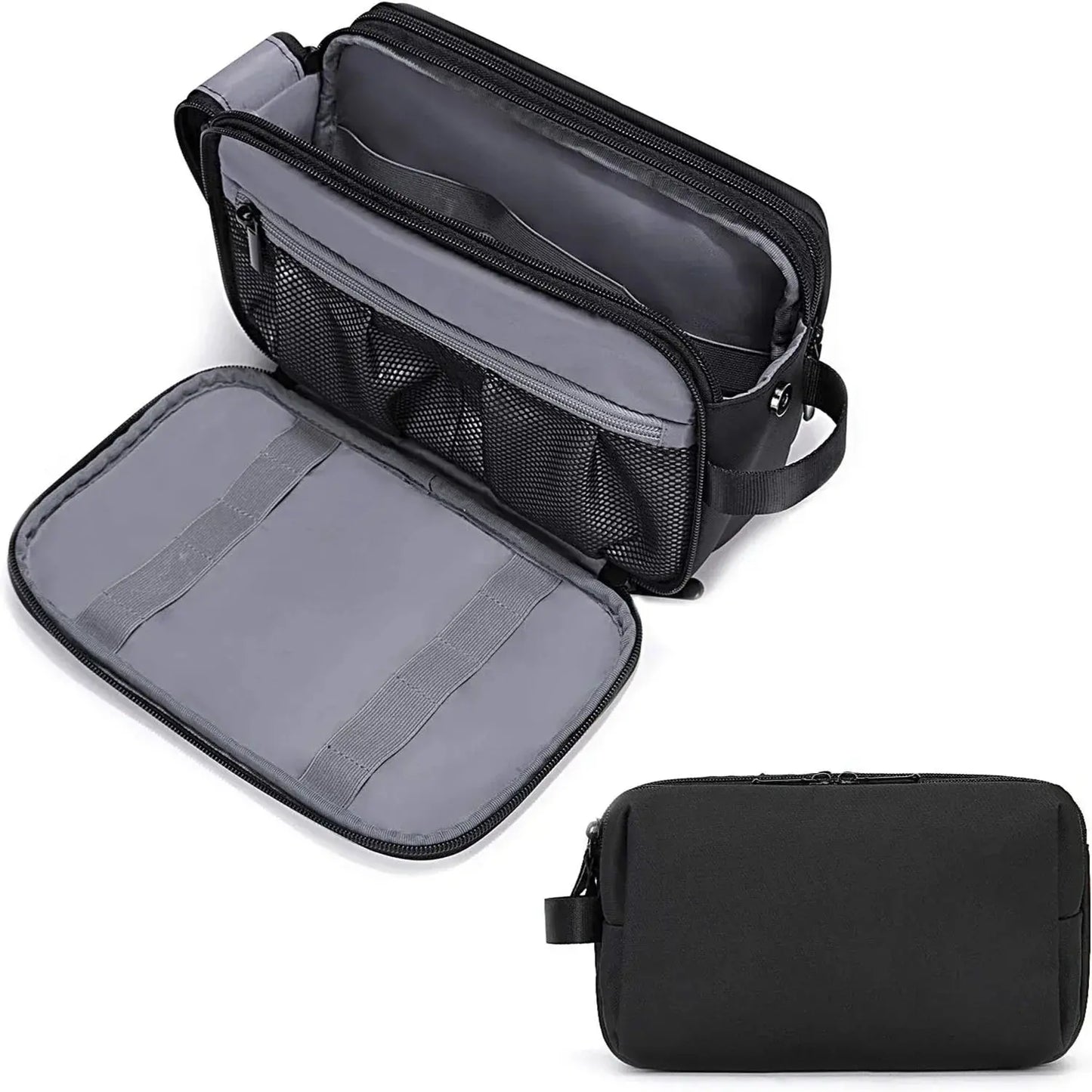 Trousse toilette homme noire compacte pour rasage et voyage