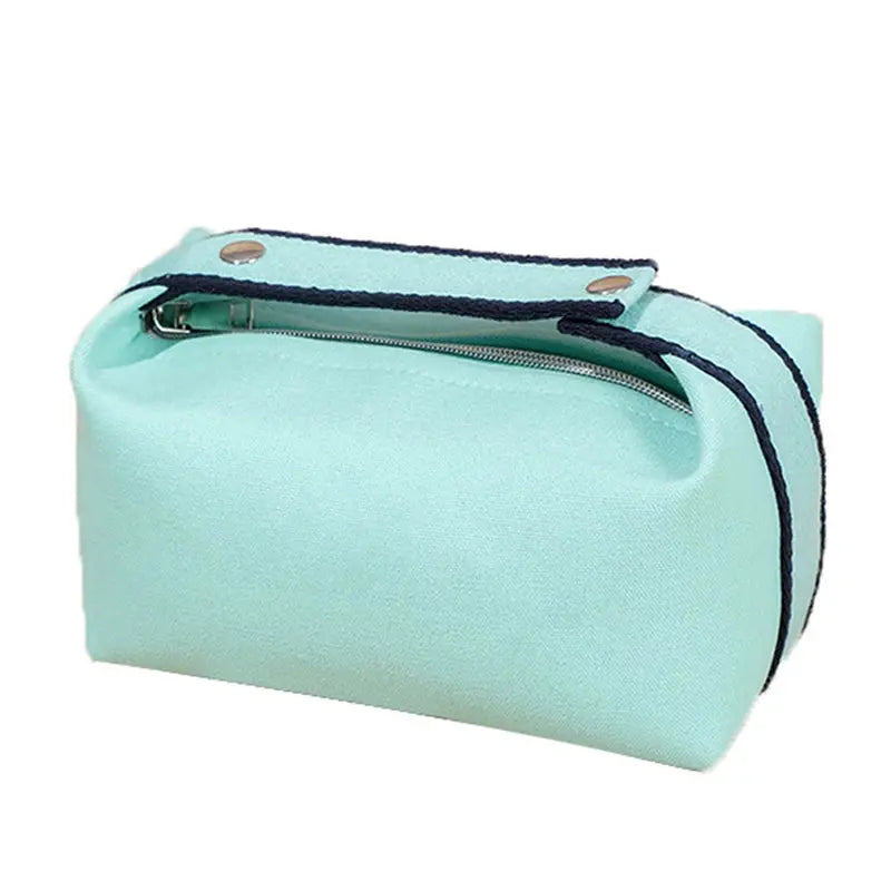 Trousse de toilette vert menthe – Compacte, toile imperméable – Femme TroussesToilette