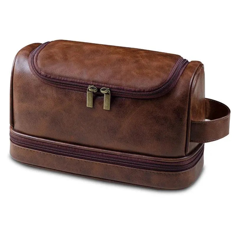 Trousse de toilette homme XL marron vintage, étanche - voyage - TroussesToilette