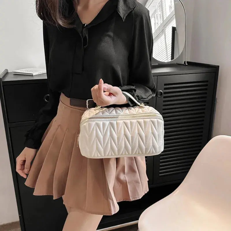 PU Makeup Brush Storage Multifunctional Cosmetic Organizer Bag Large Capacity Lightweight with Zipper Portable for Holiday Gifts TroussesToilette