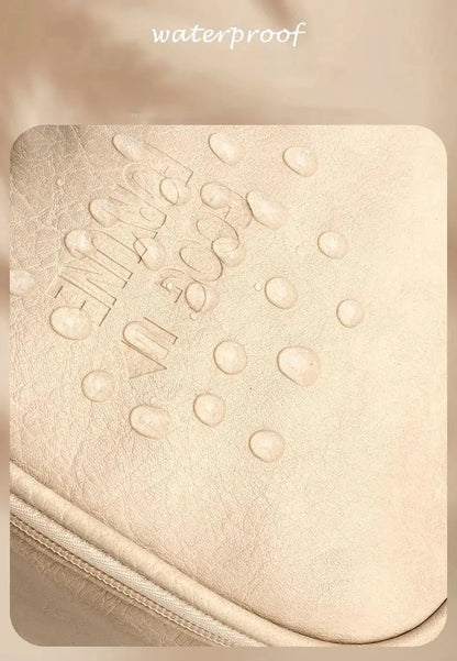 Multifunctional Makeup Bag For Women PU Leather Large Capacity Portable Double Zipper Travel Makeup Brush Toiletries Storage Bag TroussesToilette