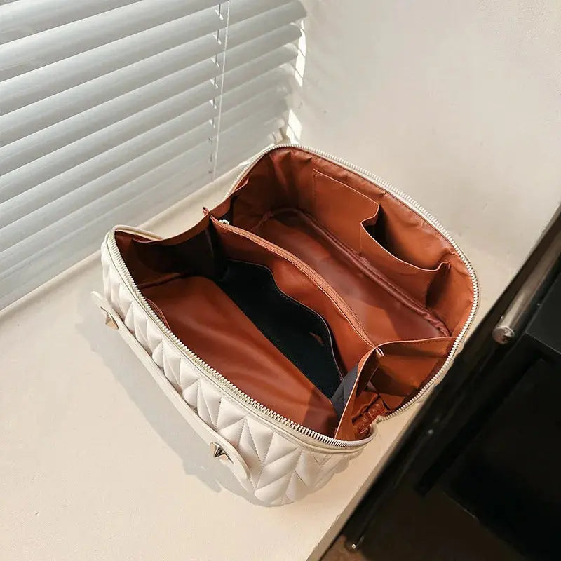 PU Makeup Brush Storage Multifunctional Cosmetic Organizer Bag Large Capacity Lightweight with Zipper Portable for Holiday Gifts TroussesToilette