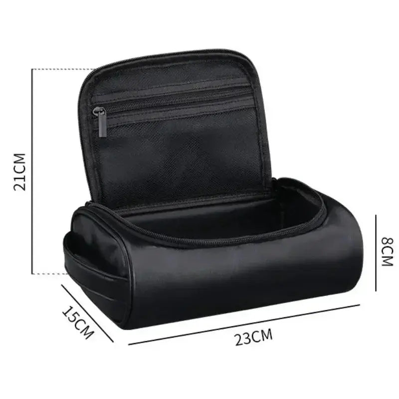 Trousse toilette homme cuir PU noir – Élégante & étanche - TroussesToilette