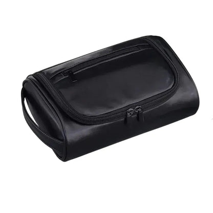 Trousse toilette homme cuir PU noir – Élégante & étanche - TroussesToilette